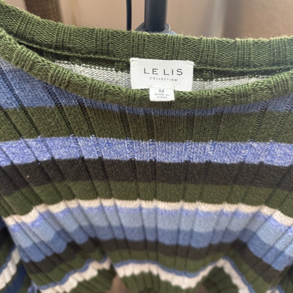 Green & Blue Striped Sweater - Picture 2 of 5